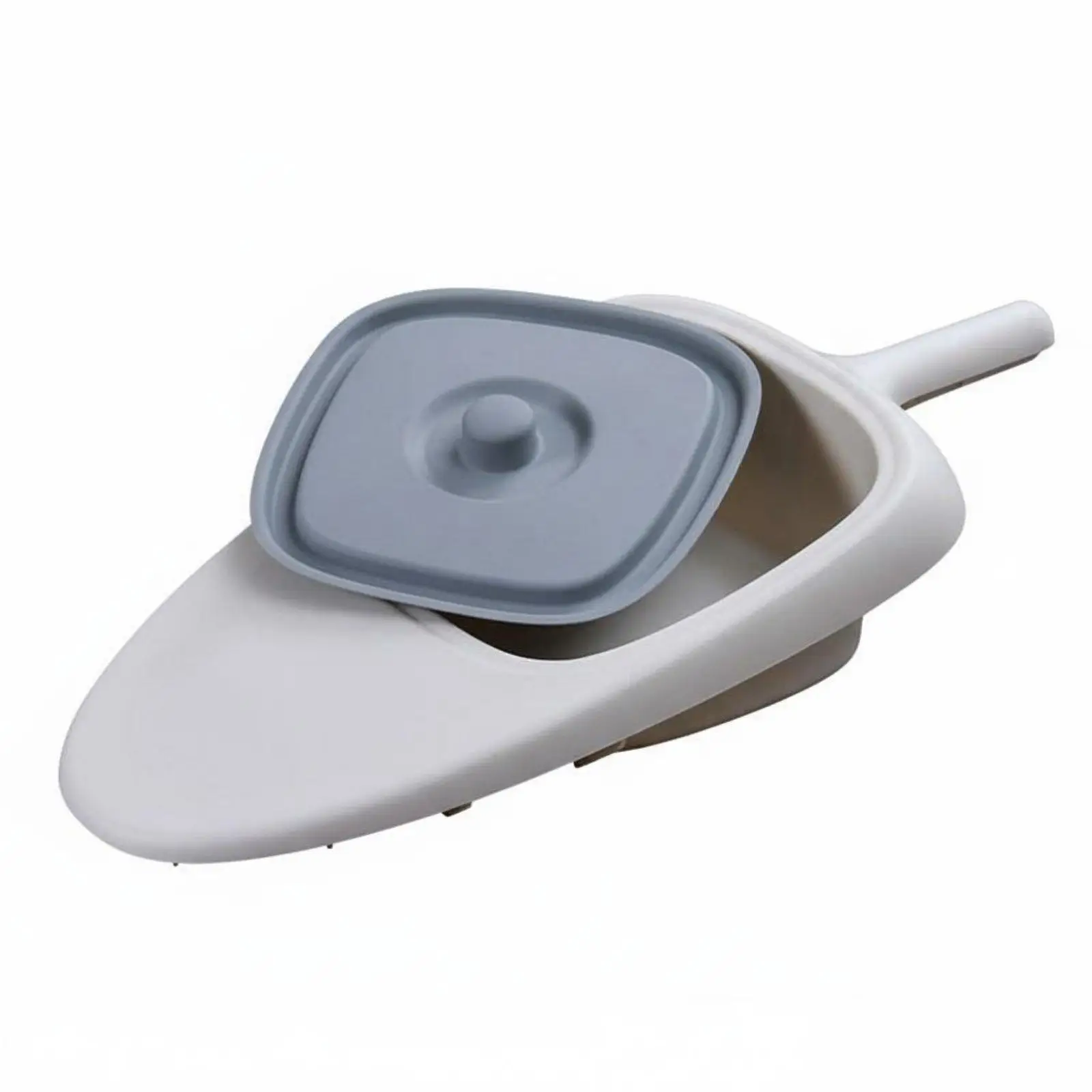Bedpan with Lid Easy to Clean Fracture Bedpan with Handle Ergonomic Design Portable Bedridden Toilet for Patients, Hospital,
