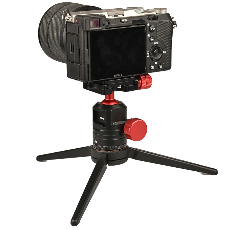 Adaptador de cabeza de bola de trípode panorámico, rotación de 360, cabeza de bola compacta con placa de liberación rápida para Sony, Nikon, Canon, aleación de aluminio