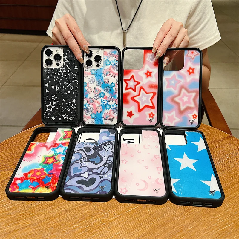Funda de teléfono Wildflower Star Girl Dream-Star para iPhone 17 16 15 14 13 12 Pro Max Plus wf moda Stardust cubierta trasera a prueba de golpes