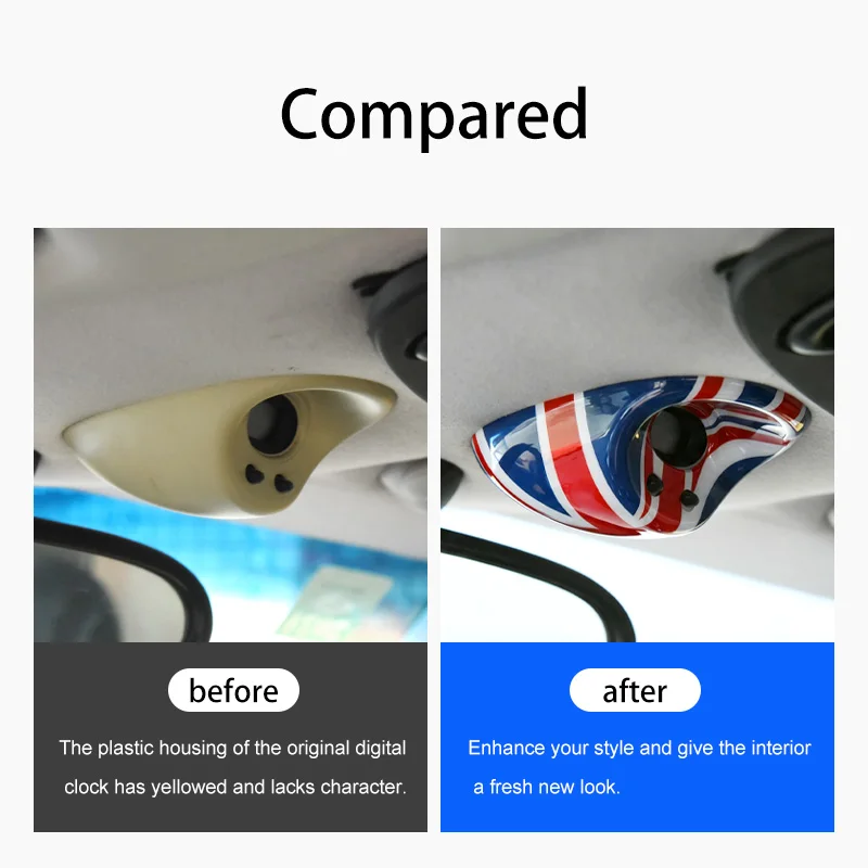 Customized Digital Clock Decorative Casing Frame Car Interior Sticker Accessories For Mini R50 R53 2006 2005 2004 2003 2002 2001