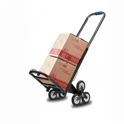 Portable Stair Climber Cart, 6 Rubber Wheels Folding Wagon, Household Shopping Trolley Steel Pipe Hand Truck