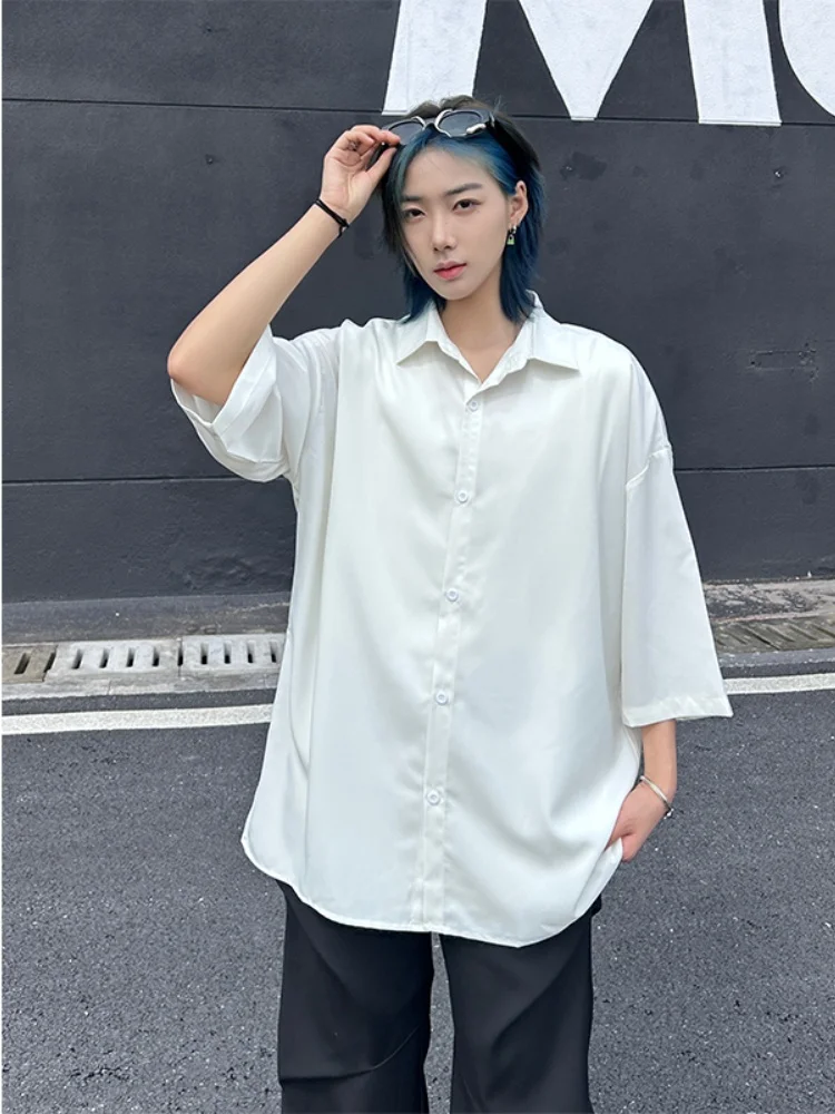 

Мужская свободная повседневная рубашка с коротким рукавом, летняя новинка, модный американский дизайн, стильный топ