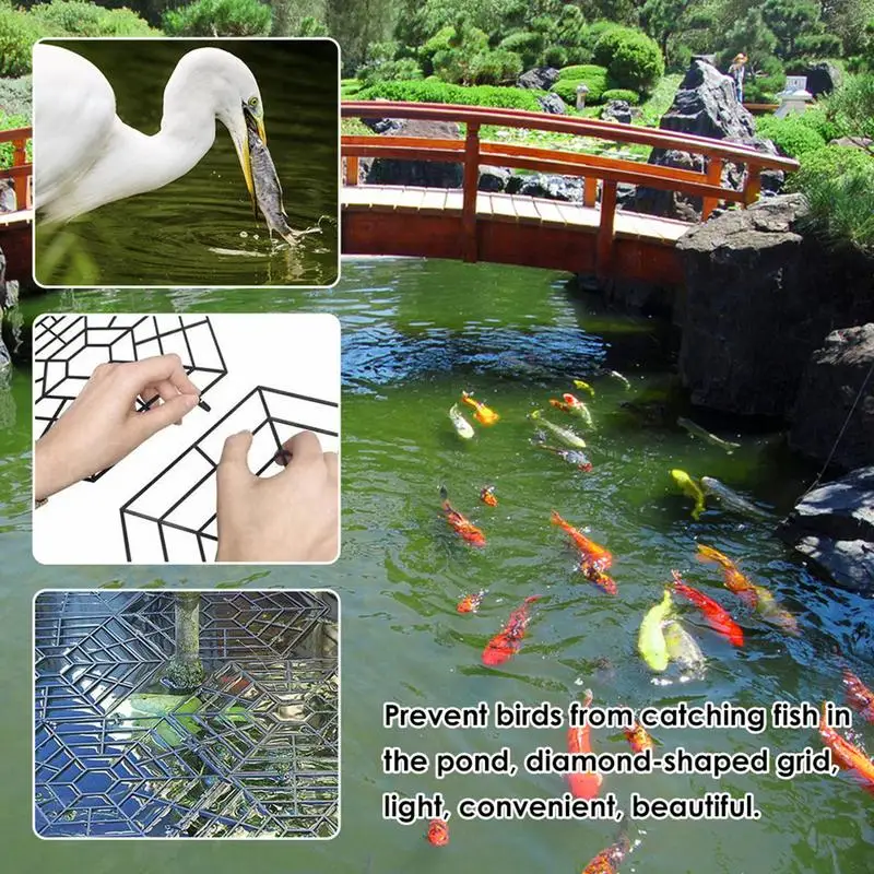 

Lightweight Pond Gaurd Net Protector Easy To Install Pond Guard Netting Floating Net With Hook For Protecting Fish From Birds