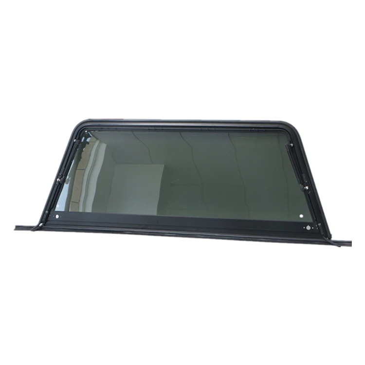 Aluminum Alloy Frame E-mark/DOT Tempered Glass Rear Window With Key & SUPPORT ROD For Pickup Truck Canopy
