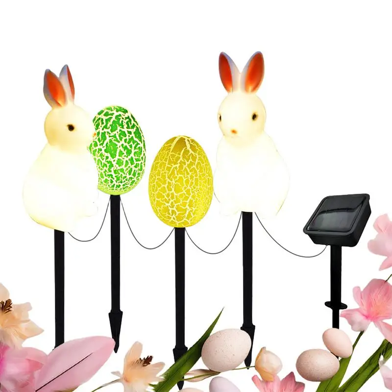 

Пасхальные солнечные фонари, уличный водонепроницаемый солнечный пасхальный декор, кролик, дорожка, украшения для двора, декор для газона на крыльце