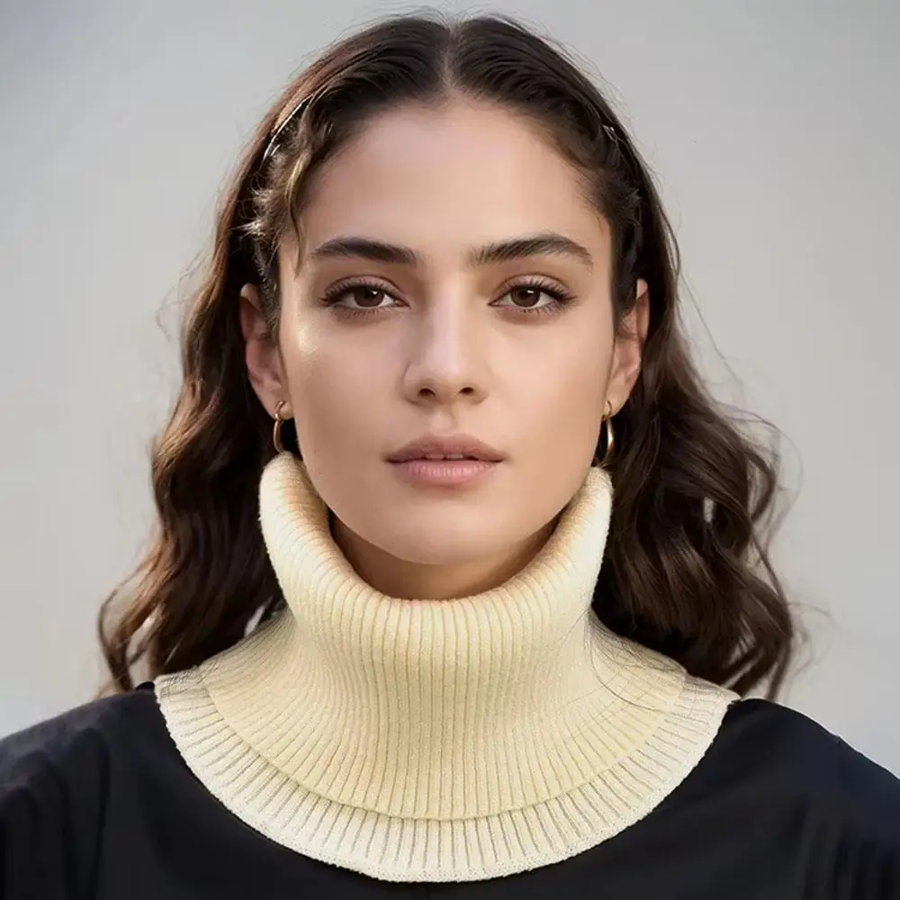 محبوك وشاح وهمية طوق كاذبة الياقة المدورة الصوفية الرقبة أدفأ انفصال الياقات وهمية شال صغير الدراجات الشتاء وشاح
