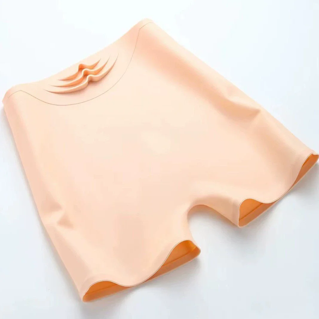 Calzoncillos sexis de silicona para hombre y mujer, calzoncillos ajustados elásticos suaves, bragas de seguridad impermeables a prueba de fugas de cintura baja