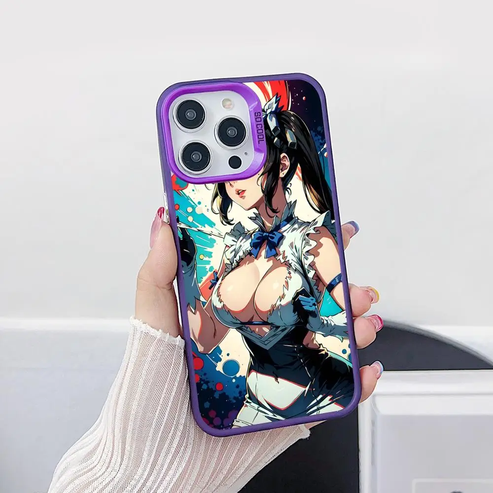 Funda para Teléfono Móvil con Diseño de Anime Danmachi Hestia para iPhone 17 16 15 14 13 12 11 X XR XS 8 7 Air Pro Max Plus, Carcasa Translúcida Morada