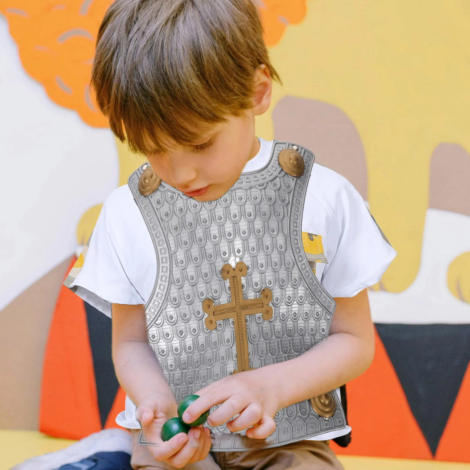 Armure réaliste en plastique robuste pour enfants, accessoire de fête pour garçons, déguisement blindé, accessoire de Cosplay de Performance