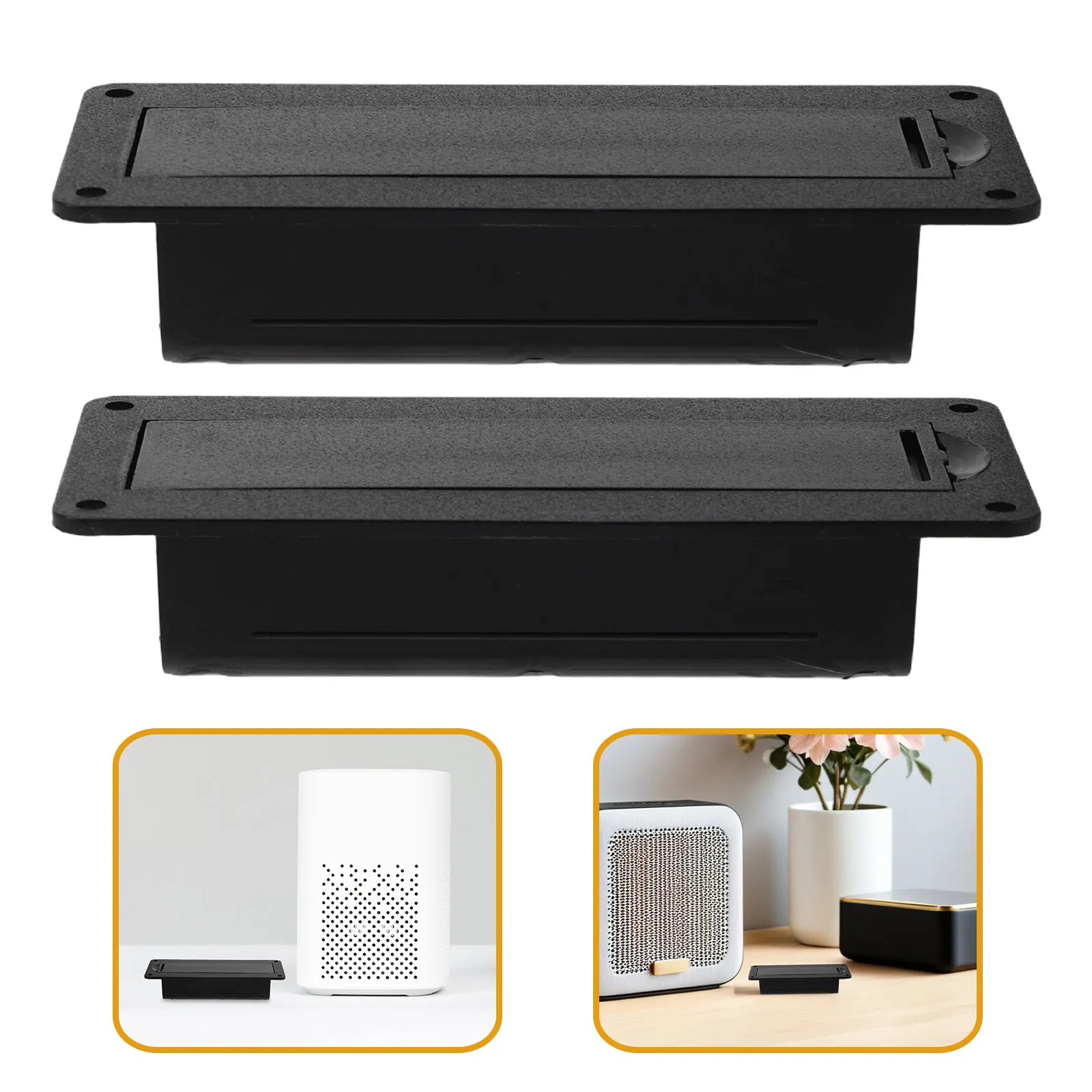 12Pcs Home Audio Battery Cases Black Plastic Single Battery Holder Boxes Compatible for Speaker Sound System Replacement 3.7