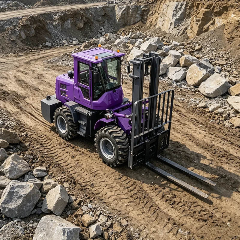 Best Seller Off-road forklift 2.8Ton 4WD Diesel Rough Terrain Orchard Bulk Cargo Handling Forklift In Stock