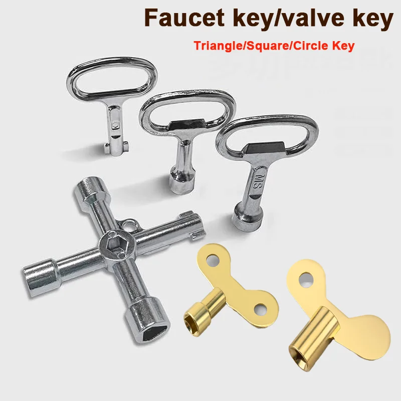 1-20Pc 6-In-1 Inner Triangle/square/circle Key Wrench Multi Functional Universal Water Pipe Water Gate Valve Cross Wrench Switch