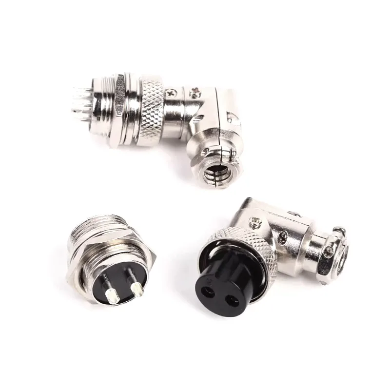 GX16 Elbow Aviation Plug DF16 2/3/4/5/6/7/8/9pin Male Female Socket 90 Degree Elbow M16D Signal Connector 300/500V Opening 16mm