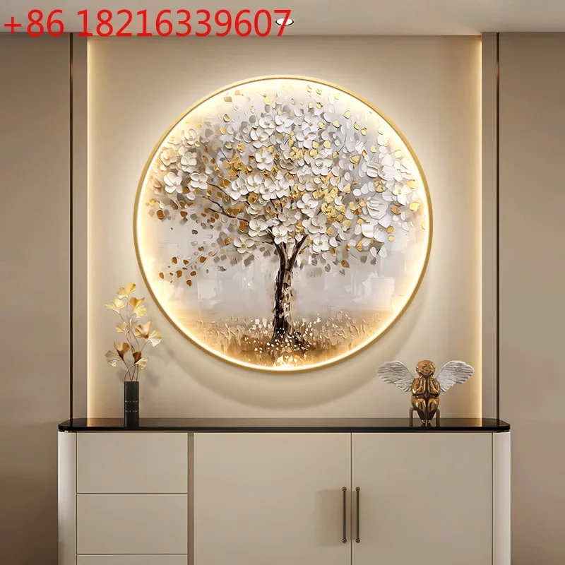 Entry entrance decorative painting round lamp painting high-end atmosphere corridor aisle hanging painting living room mural