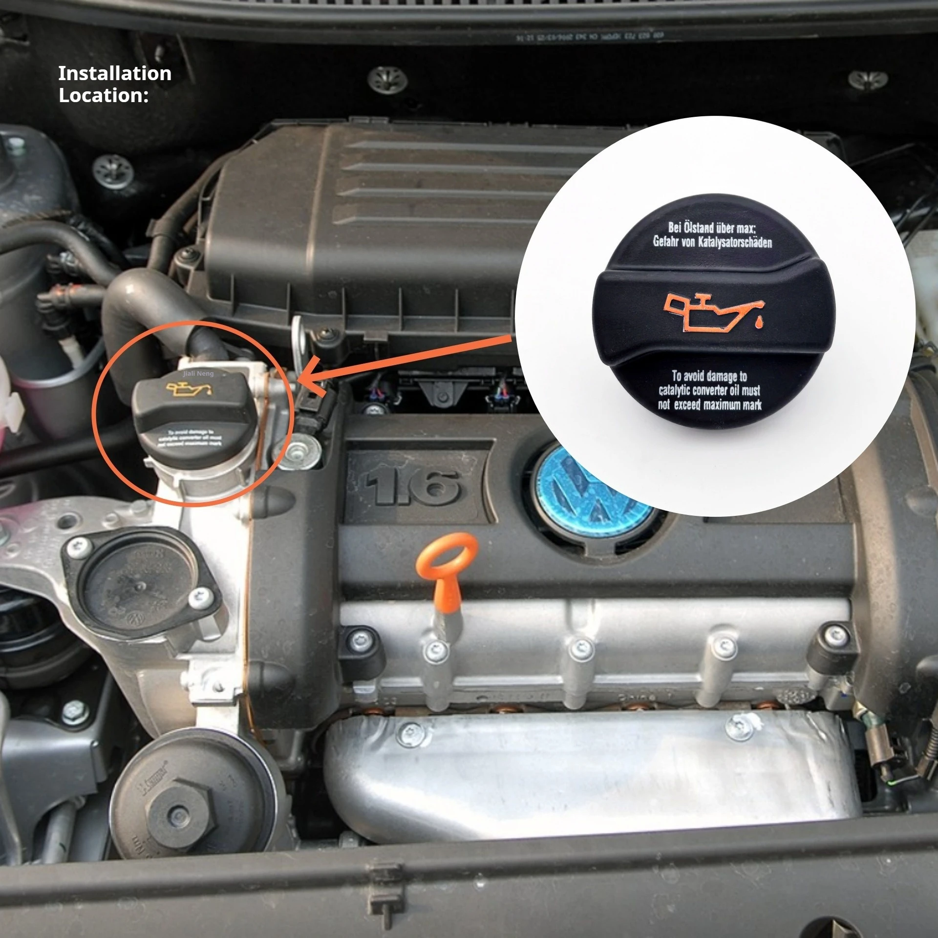 Engine Oil Filler Cap OE Replacement Fuel Tank Gas Cover Lid Plug for VW Golf MK2‑MK6 Audi A2 A3 A4 A5 A6 1985‑2014 Spare Parts