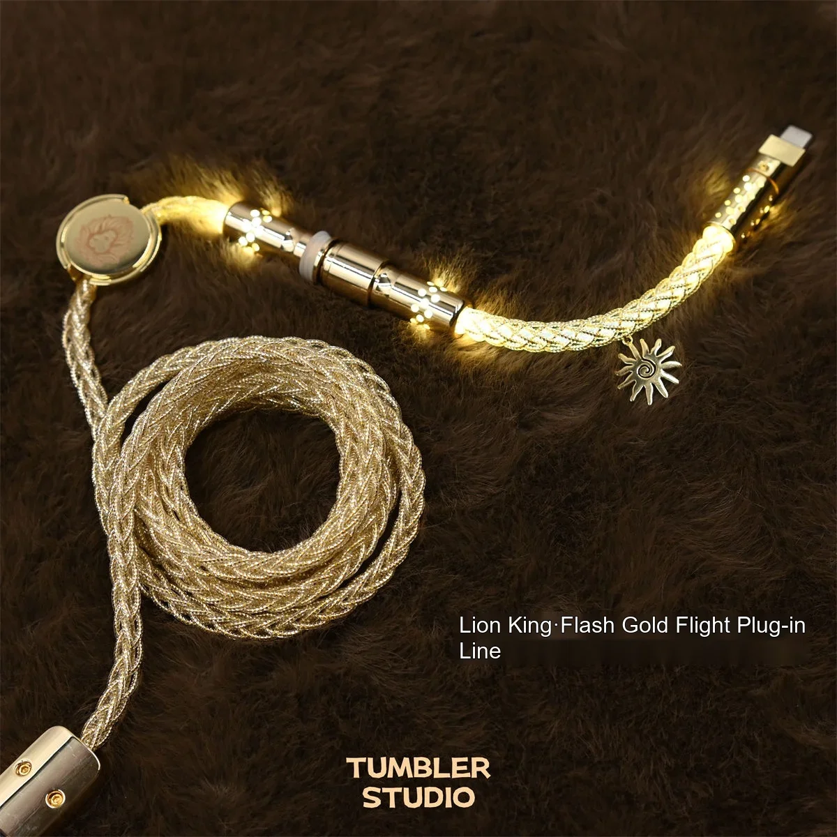Tumbler Studio Lion King Theme Single Crystal Copper Custom Mechanical Keyboard Aviator Cable Magnetic Switch Gaming Coiled Cord