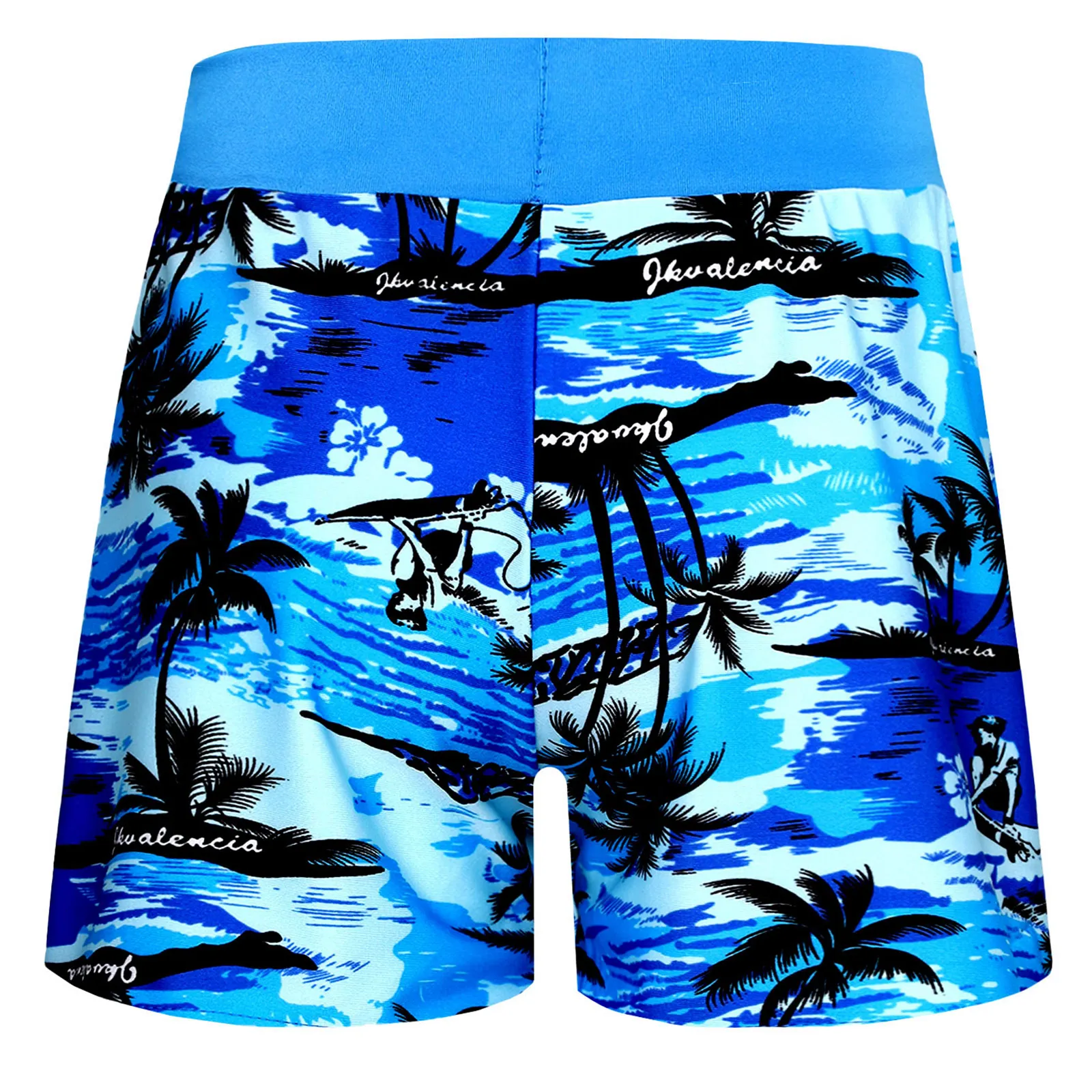 Youth Boys Fashion Swim Shorts UPF 50+ Sun Protection Swimming Trunks Elastic Waist Drawstring Boxer Briefs Hot Spring Swimwear