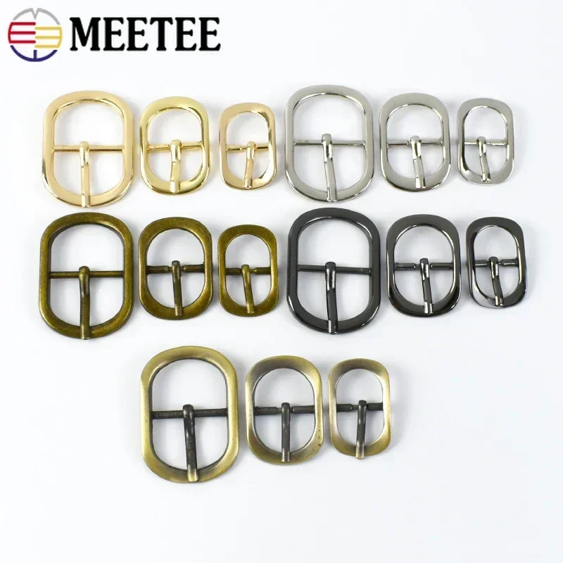 5/10Pcs 12-38mm Meetee Metal Belt Buckles Bag Pin Buckle Shoes Handbag Strap Adjust Clasp Hook DIY Garment Hardware Accessories