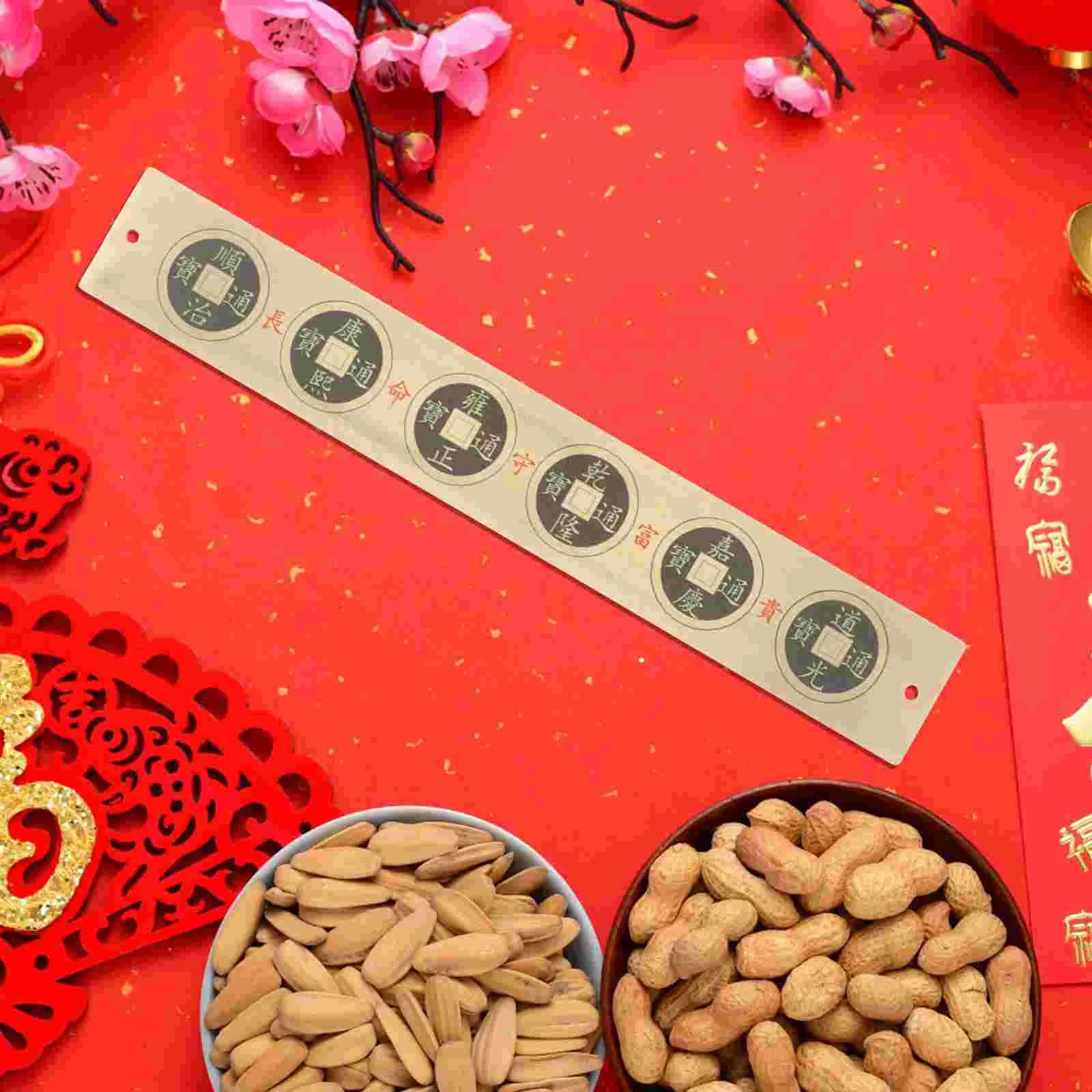 Monete della dinastia Ming Rame Sei Imperatori Righello Decor Piccolo disegno Stile cinese squisito