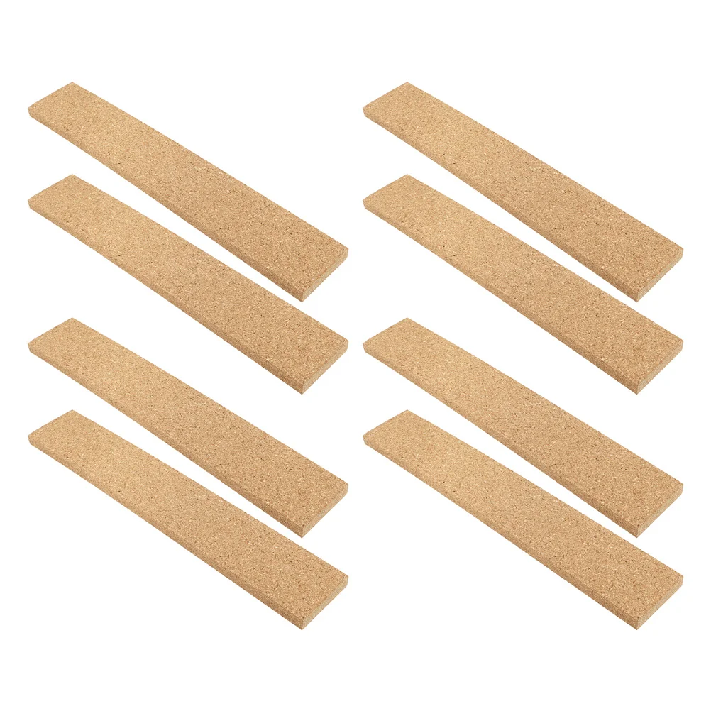 8pcs Cork Bulletin Bars Adhesive Cork Strips Thick Natural Frameless Memo Board For Home Office Classroom Wall Display