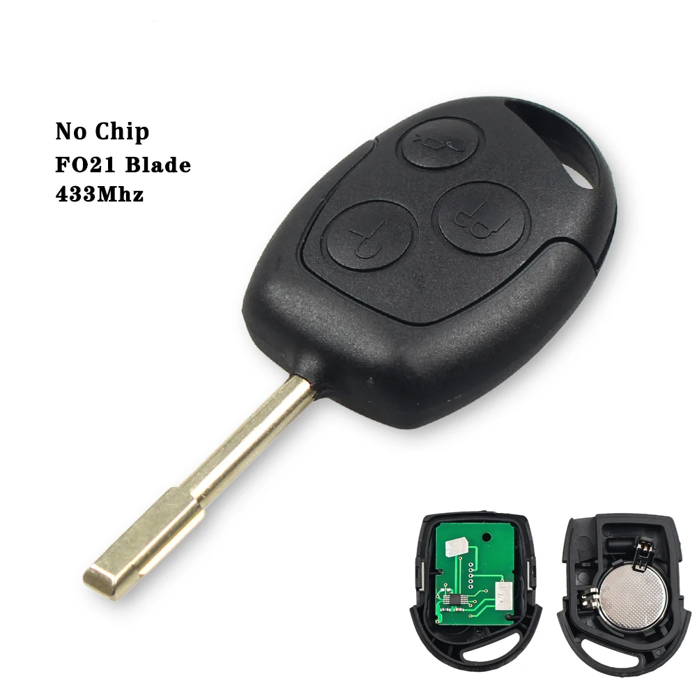 KEYYOU Für Ford 3 Tasten 433MHZ Fern Eintrag Key Fob Für Ford /Mondeo /Fiesta /Focus/ka Transit
