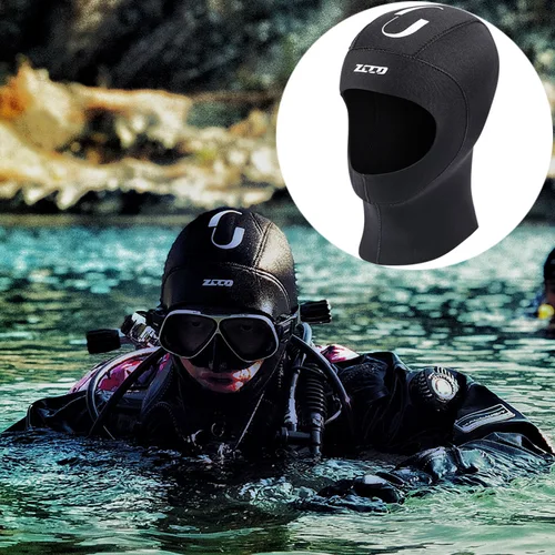 Imagen 2 del producto Gorro de buceo de neopreno de 5mm, gorro de agua para playa para snorkel, jóvenes, hombres y mujeres, gorro húmedo, equipo de pesca