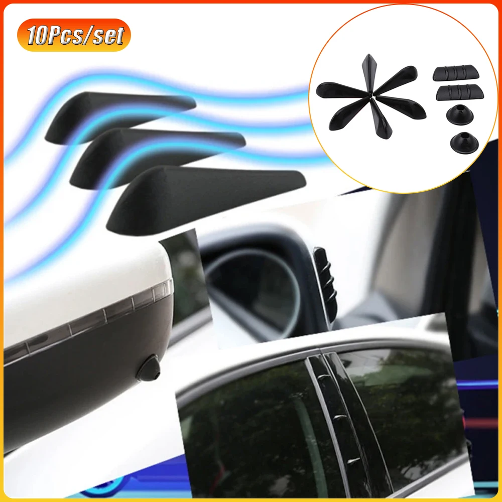 

10pcs/set Car Body Wind Noise Reduction Rectifying Styling Mouldings Fairing Strips Deflector Spoiler Sticker Auto Accessories
