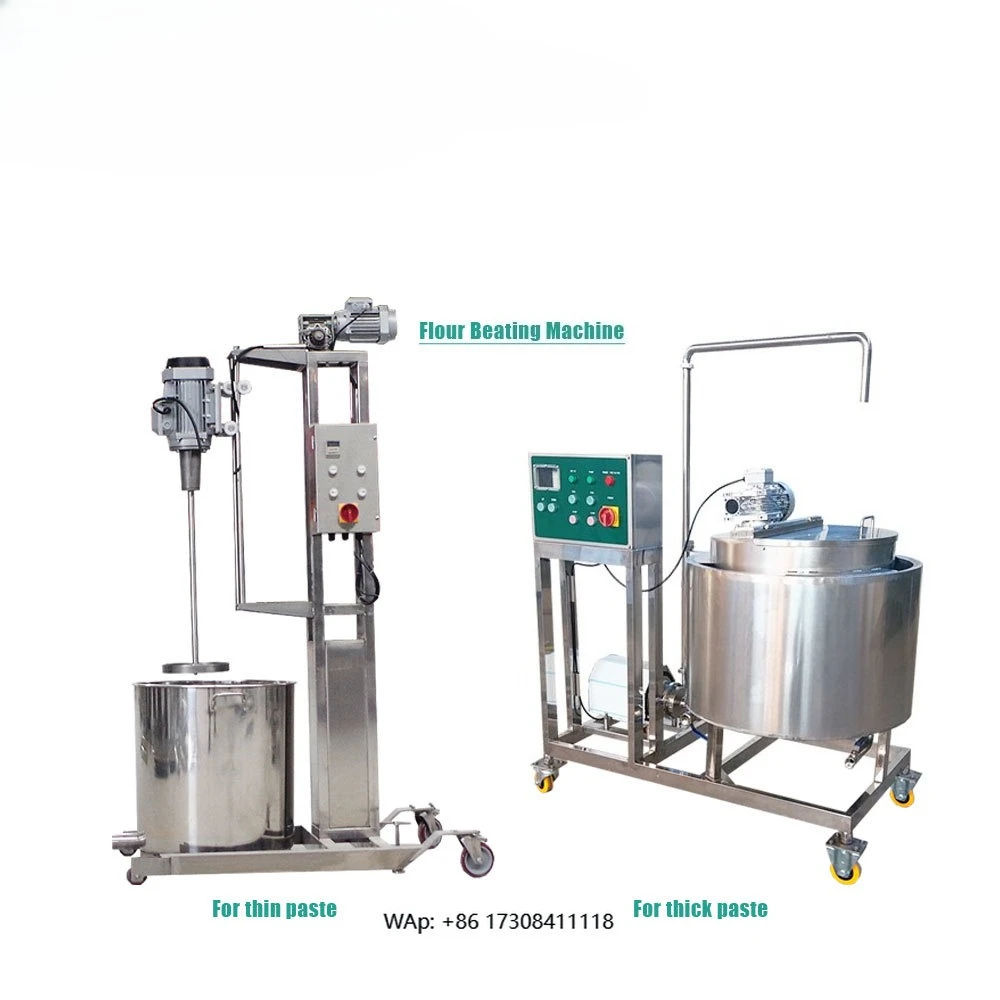 

Industrial tempura batter mixer, suitable for the sizing line of fish fillets and chicken chops