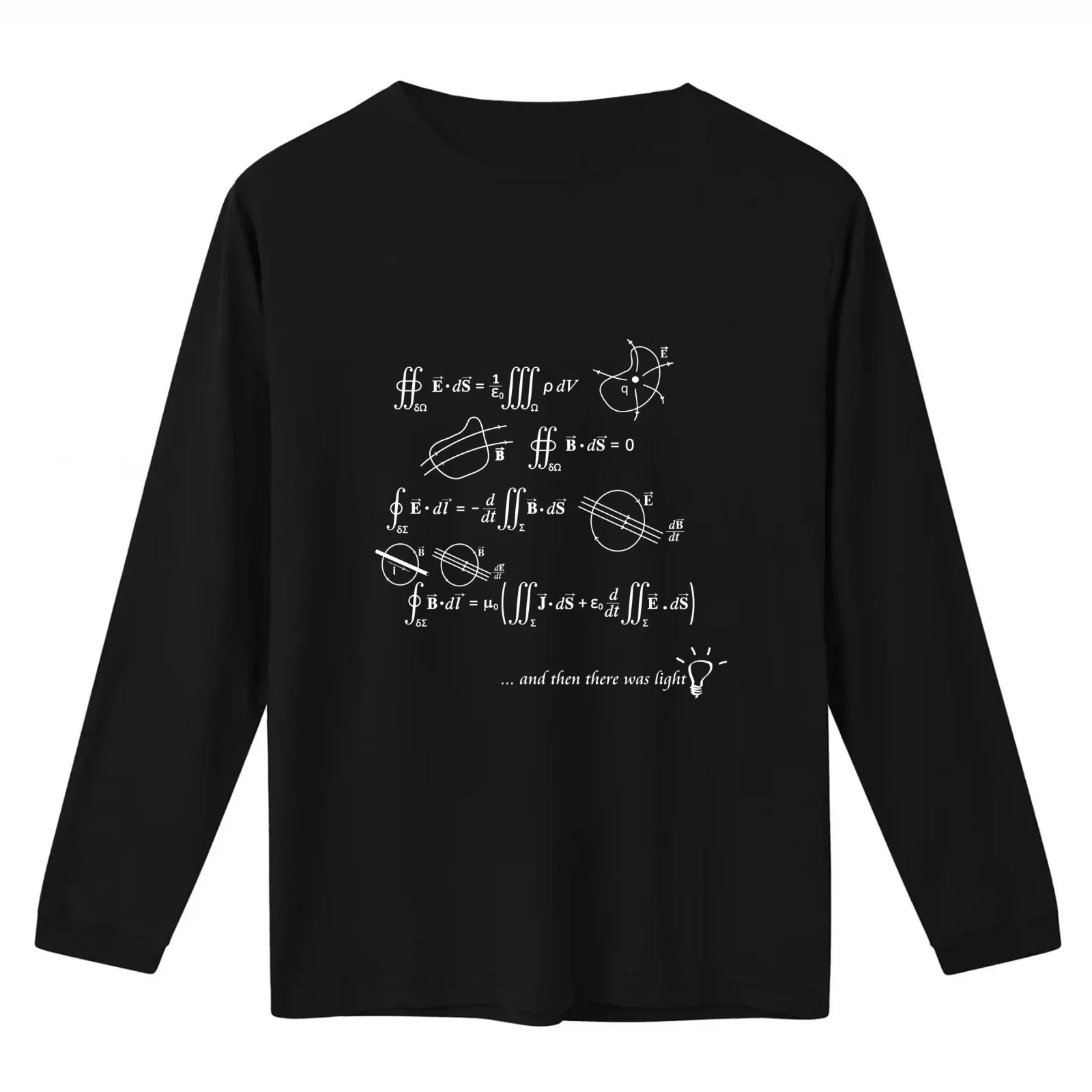 Maxwell's Equations of Light Mk 2 (Dark Background) T-Shirt Summer Casual Cotton Tee Oversized Streetwear Tops 100% Cotton