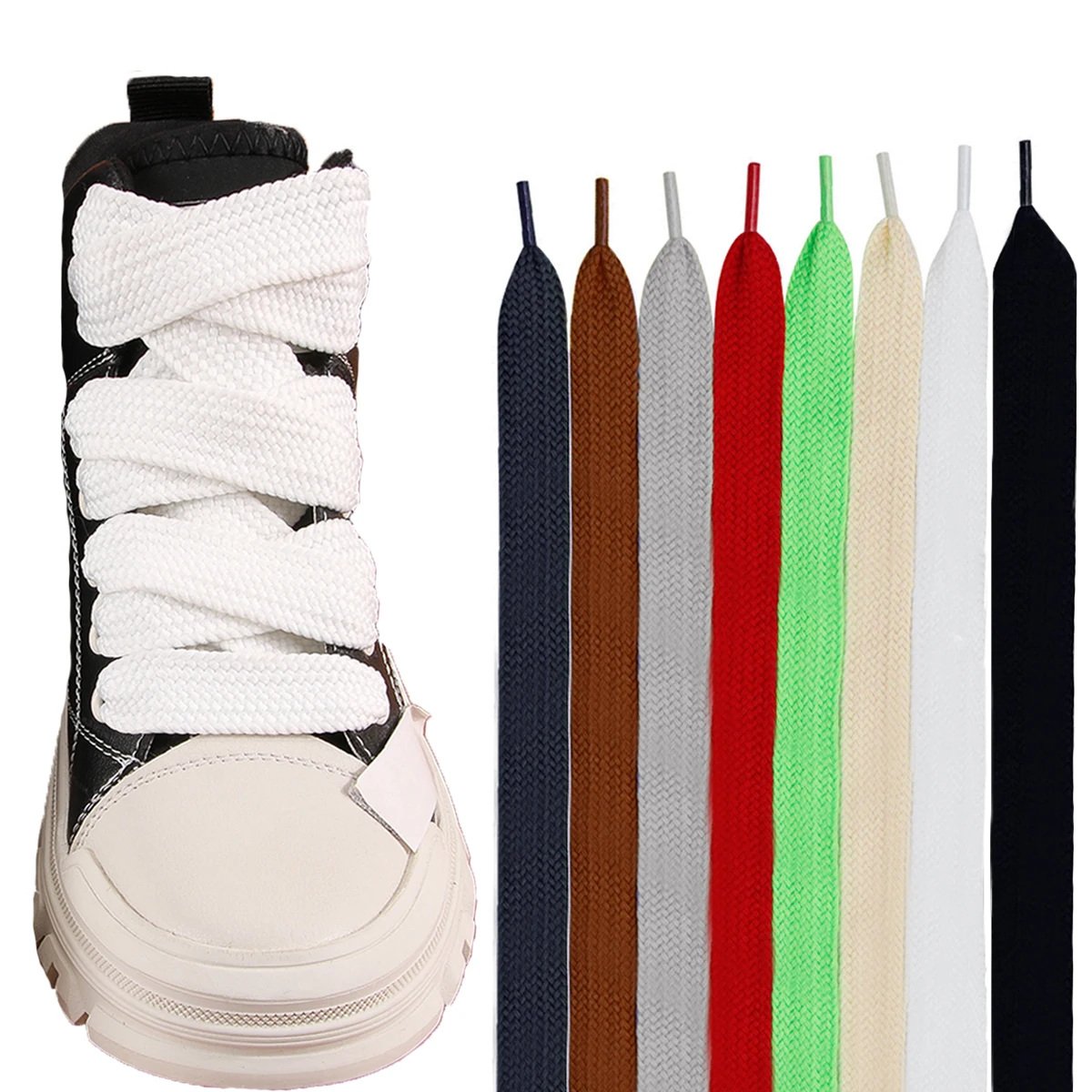 1 Pair Fat Shoe Laces for Sneakers Boots, 3/4