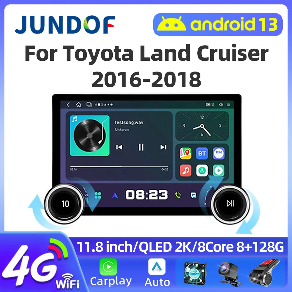 11.8” QLED Android Car Radio 2 Din For Toyota Land Cruiser 2016-2010 2K Screen GPS 4G Navigation Multimedia Audio Head Unit Auto