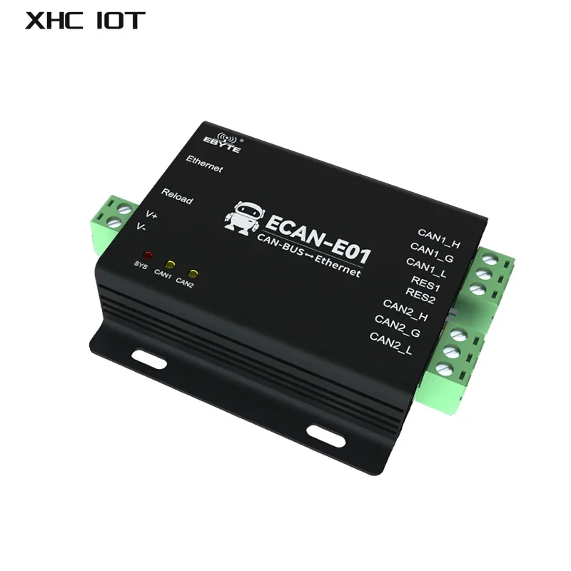 

Can to Ethernet Protocol Converter Can2.0 Protocol XHCIOT ECAN-E01S TCP/UDP Can Relay DC 8-28V Converter Dual Channel Isolation