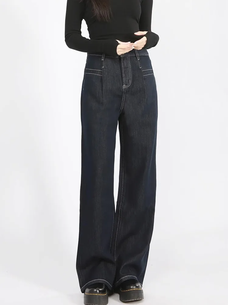 

Невыцветающие джинсы с высокой талией, свободные посадки, прямые похудение, оригинальные цветные джинсы для женщин, повседневные винтажные хлопковые джинсы...