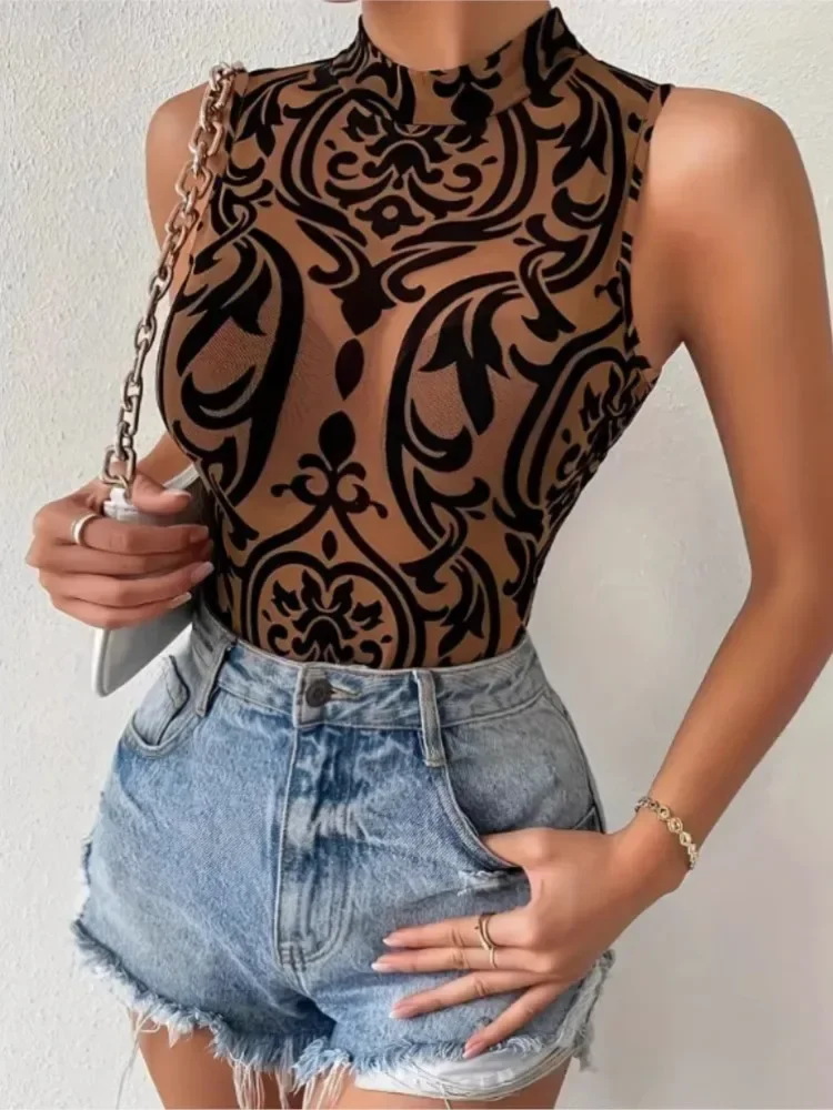 مثير الدانتيل متماسكة بذلة للنساء أنيقة نحيل داخلية س الرقبة أكمام Bodycon Playsuits امرأة موضة جديدة حللا #2