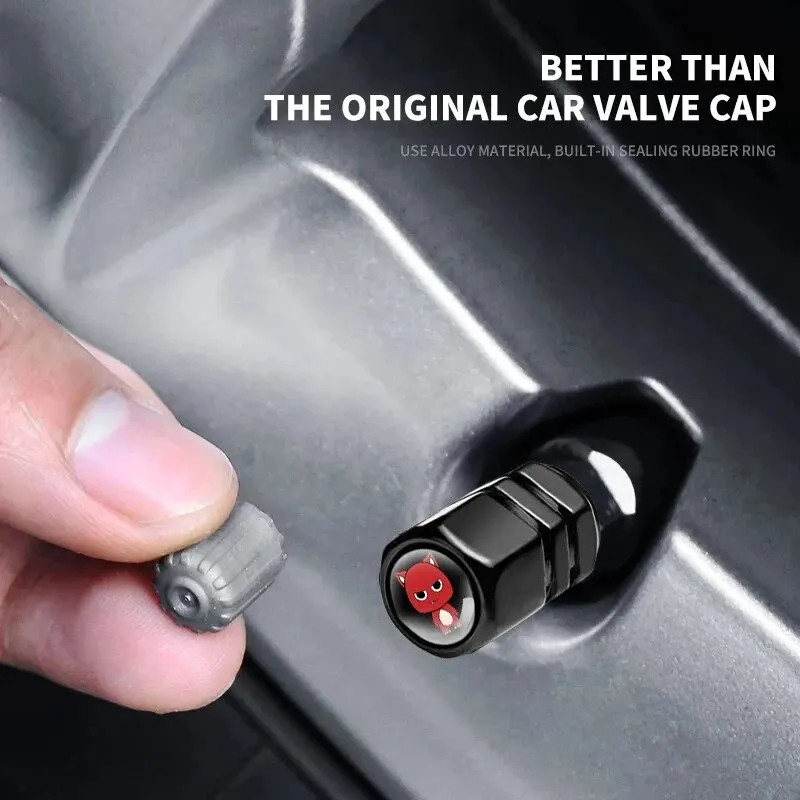 4PCS/Set New Style Fashion Car Metal Emblem Auto Wheel Tire Valve Stem Caps Cover DustProof Anti-Theft Car Styling Accessories