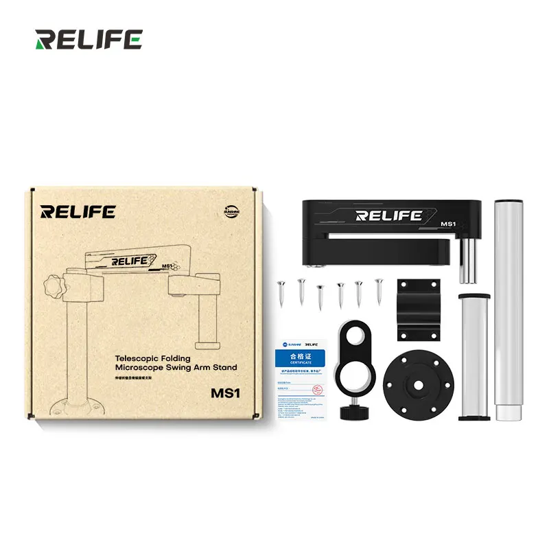 RELIFE MS1 360° Rotating Folding Stand Swing Arm Wall-mountable Upright Compatible for Various Models of Microscopes Repair tool