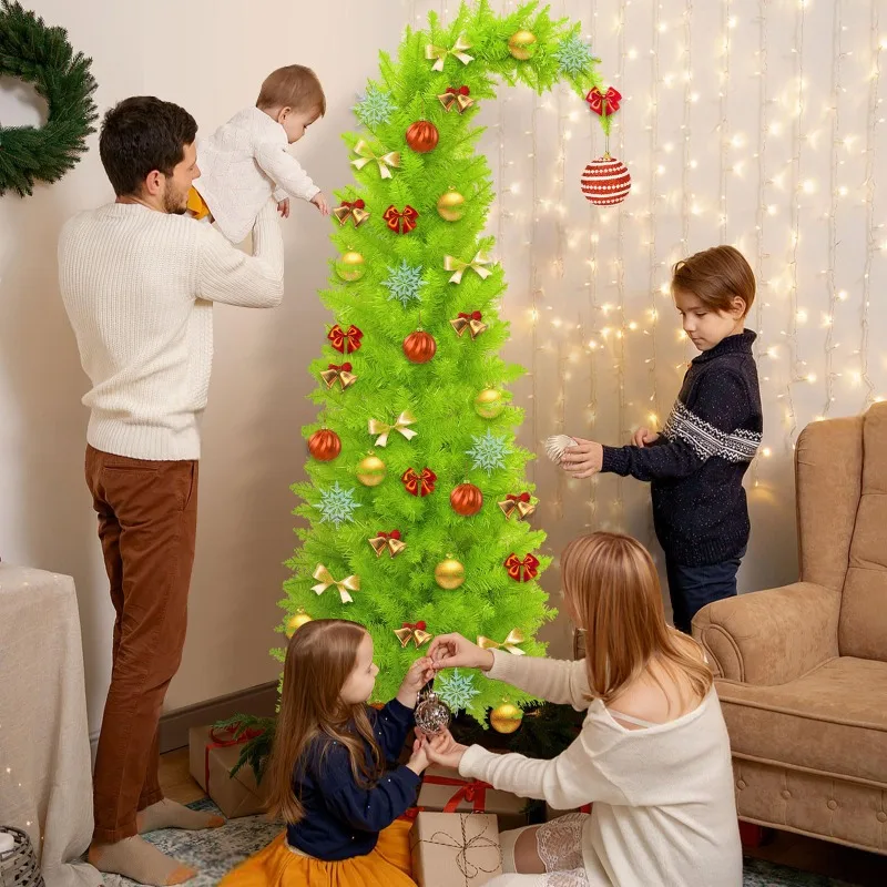 Bendable pencil shaped artificial Christmas tree elbow Christmas tree without lights