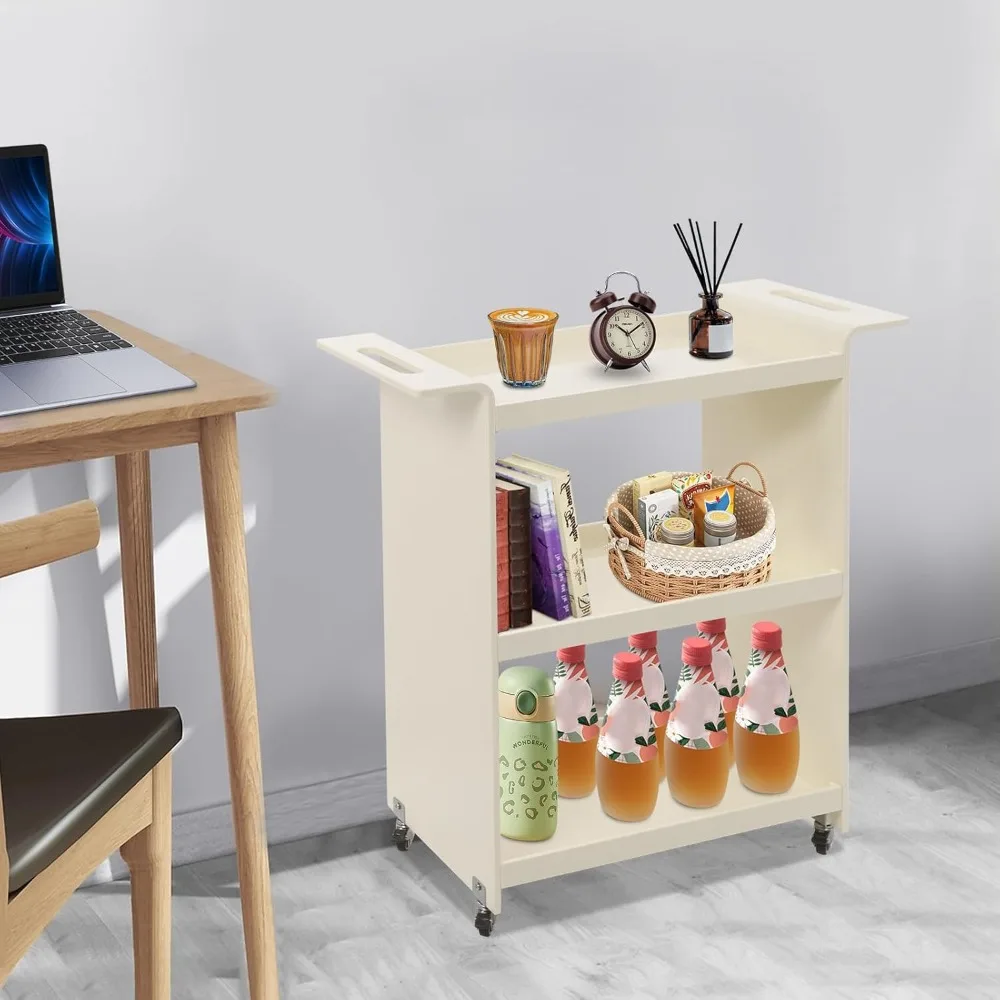 عربة أدوات دوارة، عربة تقديم الكمبيوتر مع عجلات عربة تخزين المواد الغذائية التجارية عربات تخزين متنقلة 28 بوصة طول × 12 بوصة
