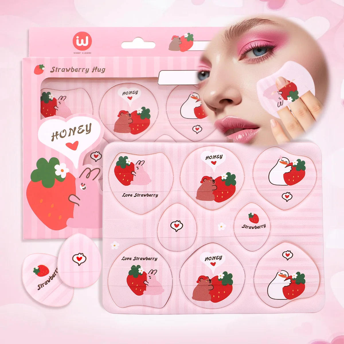 8PCS soft swelling picking puff， detachable for 