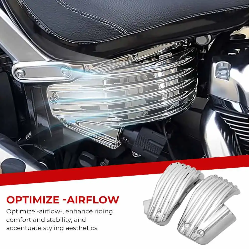Motorcycle Accessories 1 Pair Battery Side Fairing Covers Panels ABS Plastic Chrome For Harley Softail Low Rider S FXLRS 2020-24
