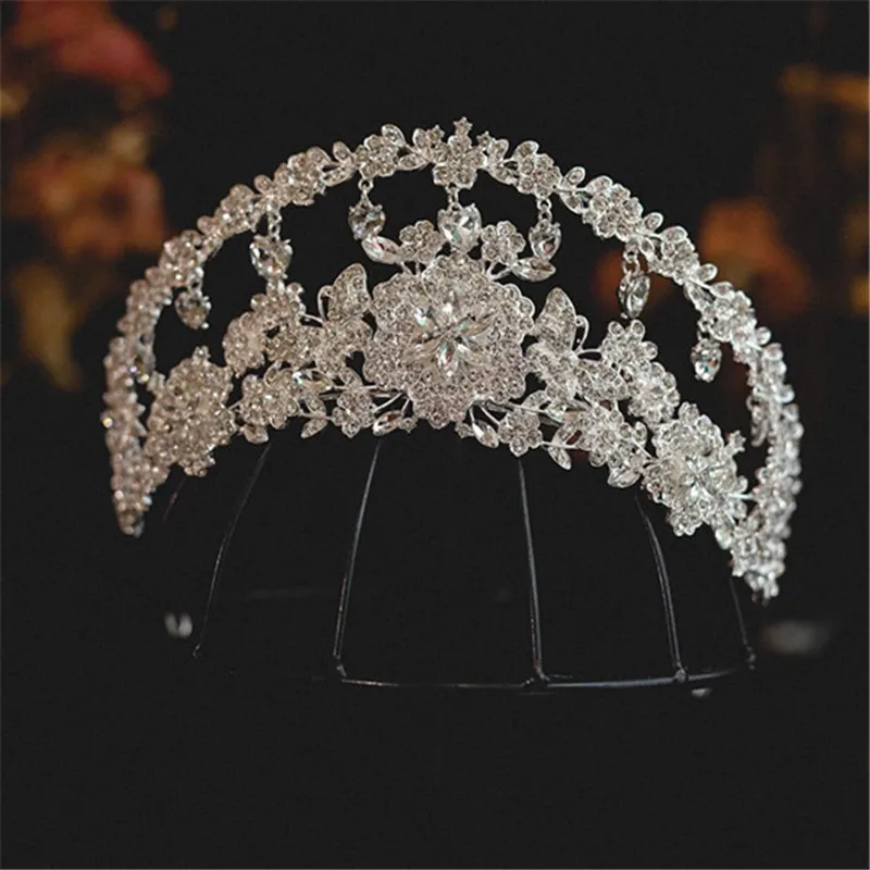 CC Romantic Crowns for Wedding Women Accessories 100% Handmade Flower Shape Tiaras Crystal Pageant Diadems Headbands Gift AN515