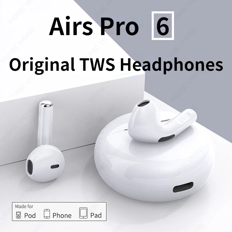 Nuovo originale Air Pro 6 TWS cuffie Wireless Fone auricolari Bluetooth Mic Pods In Ear auricolari auricolari cuffie sportive per Xiaomi