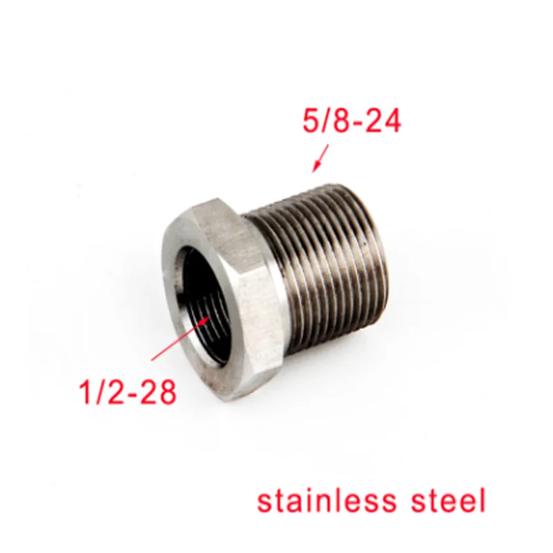 Thread Adapter 1/2-28 ID to 5/8-24 OD Car Engine Fuel Filter Fittings, Universal stainless steel Flange design