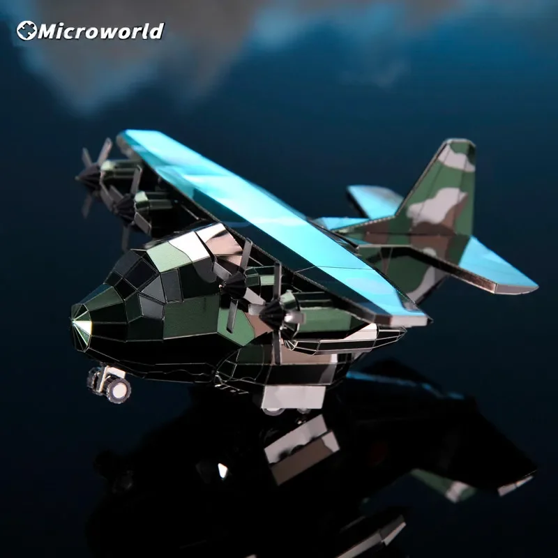 Microworld 3D โลหะปริศนายุทธวิธีสายพานลําเลียงชุด DIY เลเซอร์ตัดประกอบจิ๊กซอว์จัดแต่งทรงผมเกมของขวัญสําหรับวัยรุ่นผู้ใหญ่