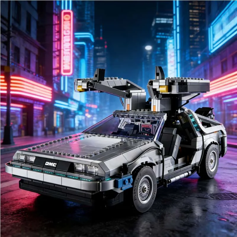 

Spot DeLorean Back to the Future DMC-12 Mechanical Sports Car Building Blocks Children's Christmas Gift