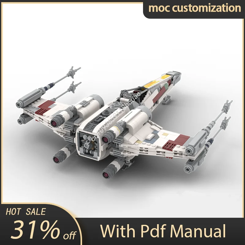 1009pcs Moc Star Battle T-65 X Wing Starfighter (Red 5) 2023 Edition Model Building Blocks Bricks Creative Assembly Toys Gifts