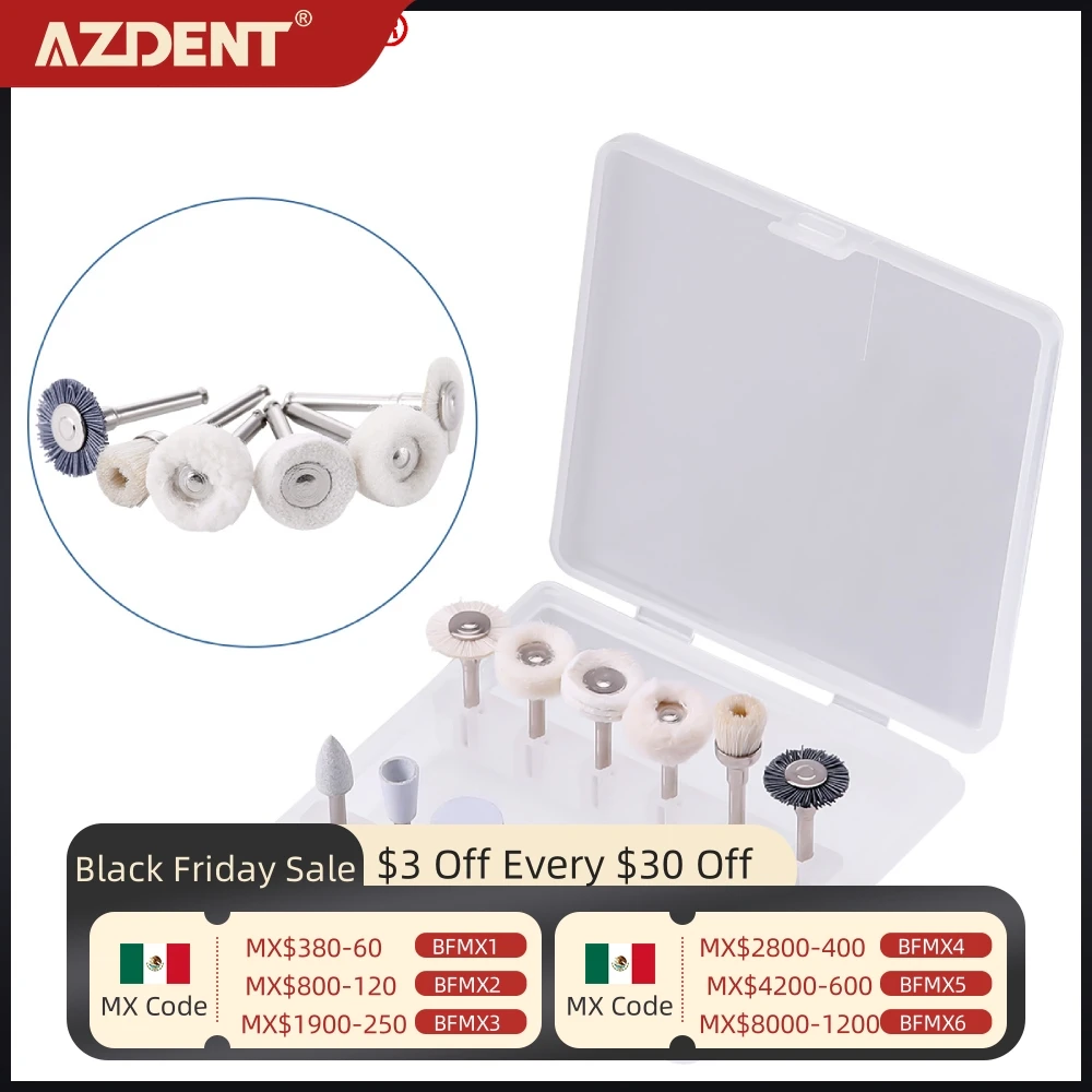 AZDENT Dental 12pcs/box Polisher Kit For Low-Speed Handpiece Dentist Composite Set Dentistry Porcelain Natural Teeth Nail Polish