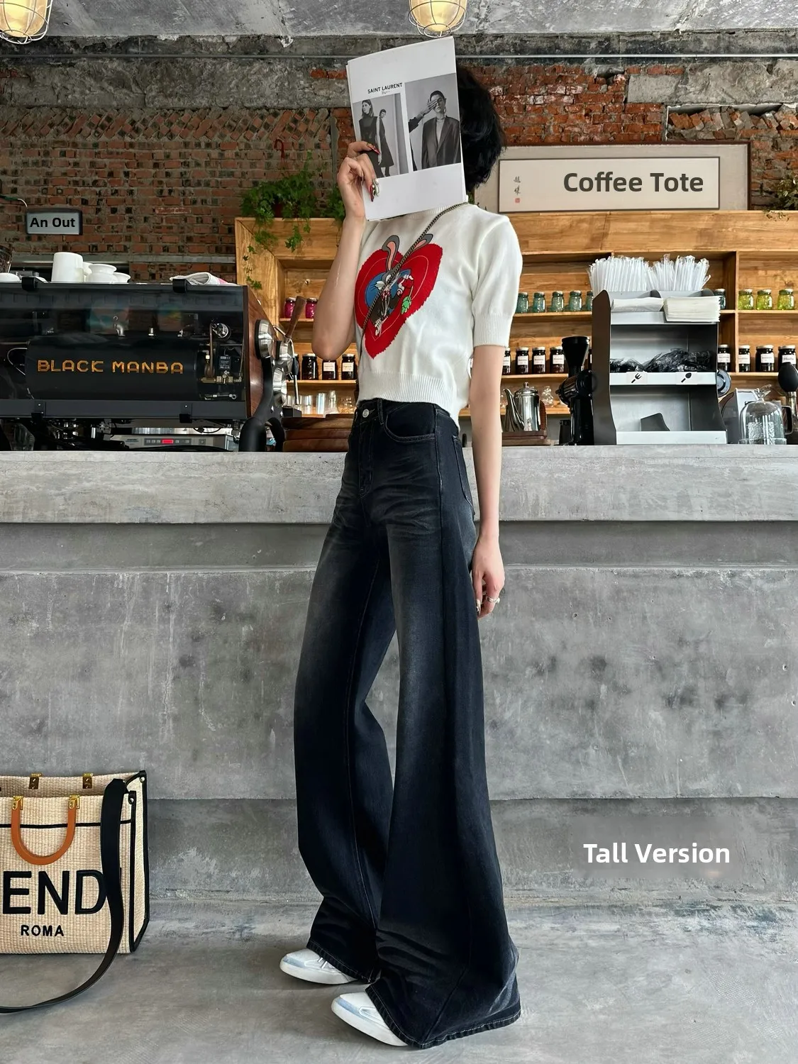 

Длинные джинсы-колокольчики с высокой талией, женские эластичные свободные джинсы с высокой талией, темно-синие хлопковые эластичные джинсы для похудения, модные дамы