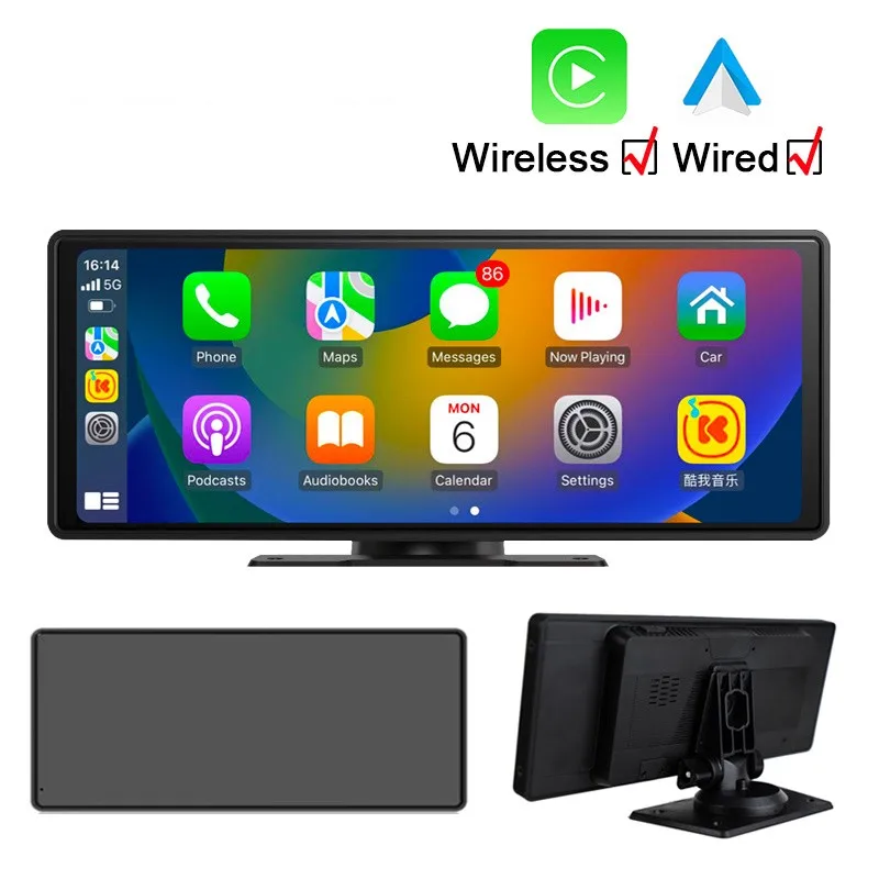 

Carplay Wireless Monitor 10.26" Carplay Screen Touch Display For Car Truck Camera Reversing USB DVR Input Bluetooth MP5 Player