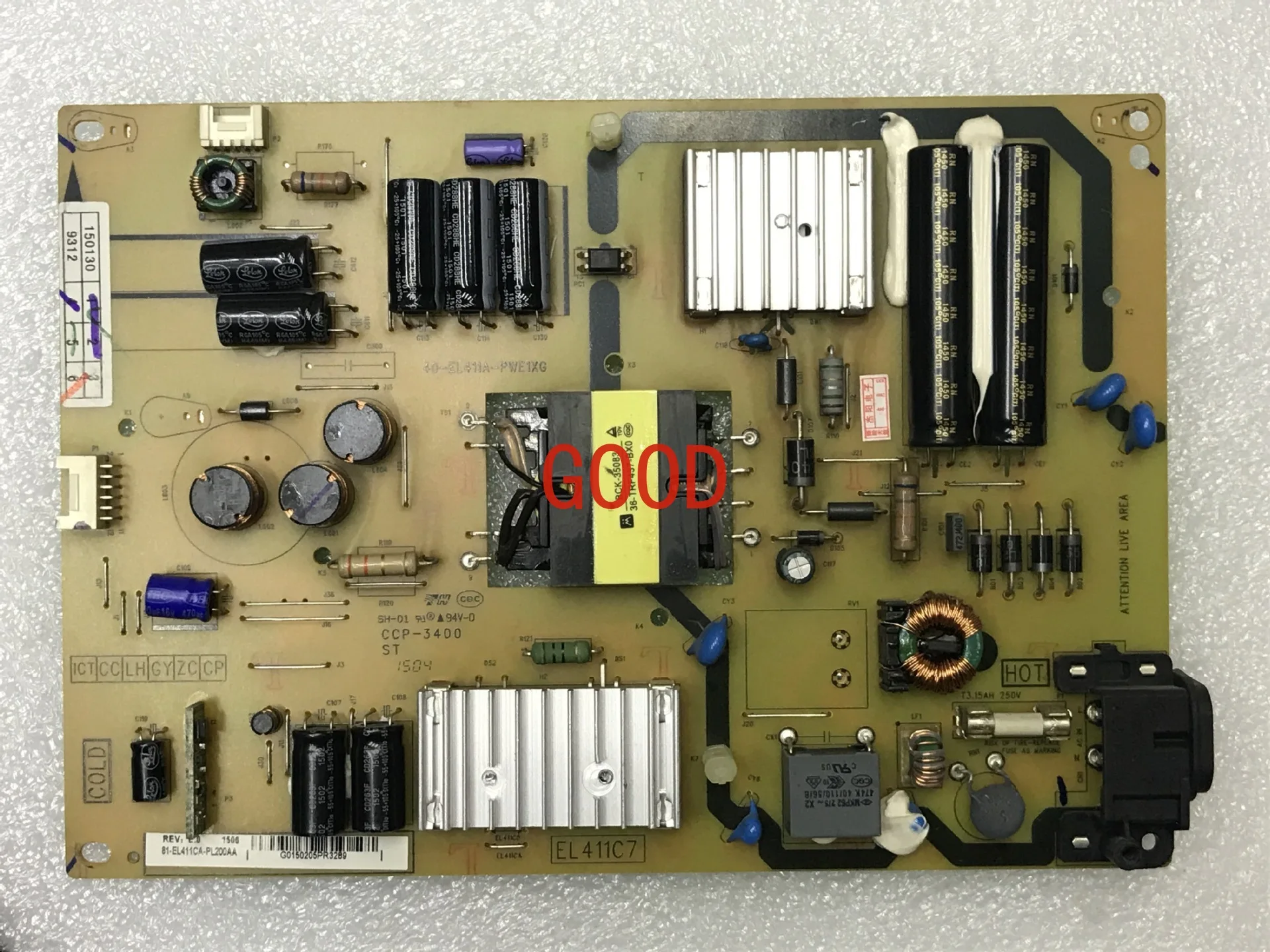 TC/L D42E161 Power Supply Board 40-EL4016/411A-PWE/F1XG 81-EL401C7-PL200AA